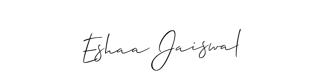 It looks lik you need a new signature style for name Eshaa Jaiswal. Design unique handwritten (Allison_Script) signature with our free signature maker in just a few clicks. Eshaa Jaiswal signature style 2 images and pictures png