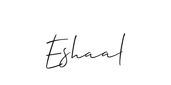 Also You can easily find your signature by using the search form. We will create Eshaal name handwritten signature images for you free of cost using Allison_Script sign style. Eshaal signature style 2 images and pictures png