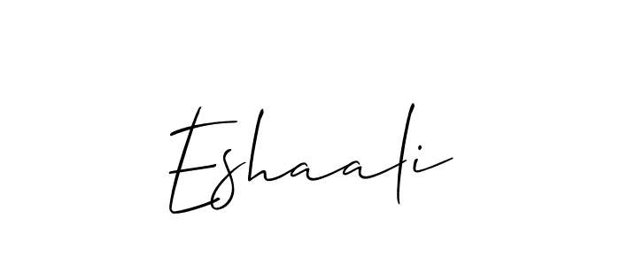 Make a beautiful signature design for name Eshaali. With this signature (Allison_Script) style, you can create a handwritten signature for free. Eshaali signature style 2 images and pictures png
