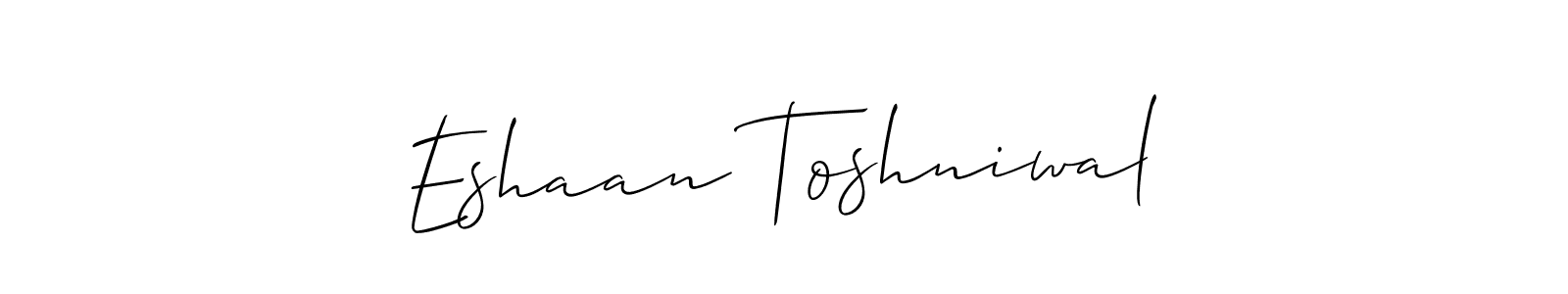 How to Draw Eshaan Toshniwal signature style? Allison_Script is a latest design signature styles for name Eshaan Toshniwal. Eshaan Toshniwal signature style 2 images and pictures png