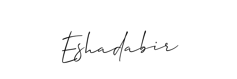 Also You can easily find your signature by using the search form. We will create Eshadabir name handwritten signature images for you free of cost using Allison_Script sign style. Eshadabir signature style 2 images and pictures png