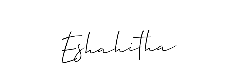 Design your own signature with our free online signature maker. With this signature software, you can create a handwritten (Allison_Script) signature for name Eshahitha. Eshahitha signature style 2 images and pictures png