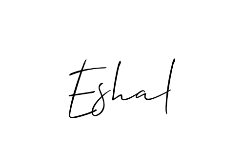 Similarly Allison_Script is the best handwritten signature design. Signature creator online .You can use it as an online autograph creator for name Eshal. Eshal signature style 2 images and pictures png