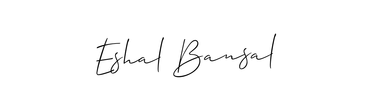 Also we have Eshal Bansal name is the best signature style. Create professional handwritten signature collection using Allison_Script autograph style. Eshal Bansal signature style 2 images and pictures png