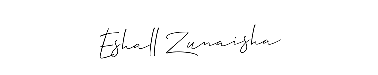 Best and Professional Signature Style for Eshall Zunaisha. Allison_Script Best Signature Style Collection. Eshall Zunaisha signature style 2 images and pictures png