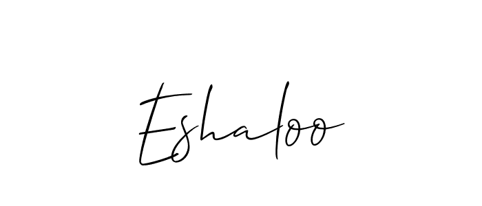 Design your own signature with our free online signature maker. With this signature software, you can create a handwritten (Allison_Script) signature for name Eshaloo. Eshaloo signature style 2 images and pictures png