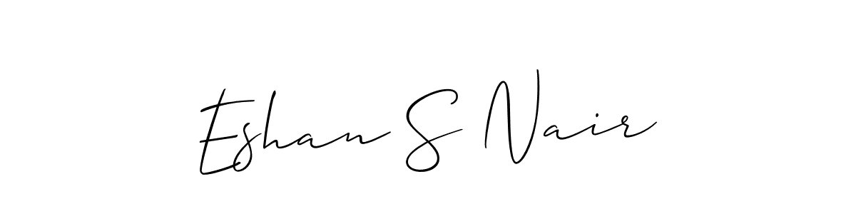 if you are searching for the best signature style for your name Eshan S Nair. so please give up your signature search. here we have designed multiple signature styles  using Allison_Script. Eshan S Nair signature style 2 images and pictures png