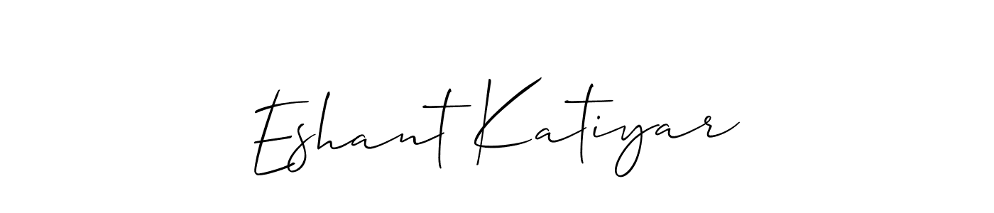 Allison_Script is a professional signature style that is perfect for those who want to add a touch of class to their signature. It is also a great choice for those who want to make their signature more unique. Get Eshant Katiyar name to fancy signature for free. Eshant Katiyar signature style 2 images and pictures png