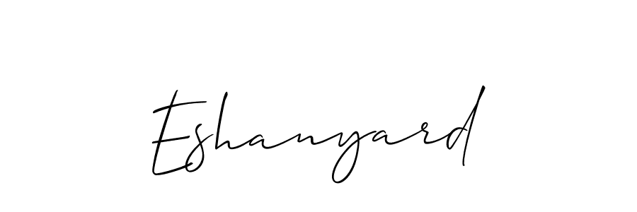 Also You can easily find your signature by using the search form. We will create Eshanyard name handwritten signature images for you free of cost using Allison_Script sign style. Eshanyard signature style 2 images and pictures png