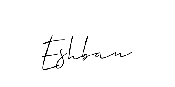How to make Eshban signature? Allison_Script is a professional autograph style. Create handwritten signature for Eshban name. Eshban signature style 2 images and pictures png