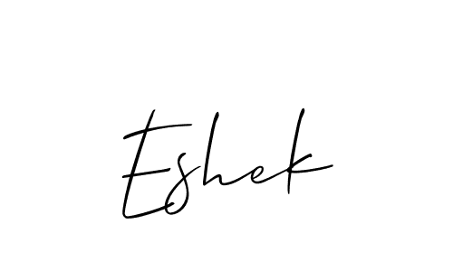 Make a beautiful signature design for name Eshek. With this signature (Allison_Script) style, you can create a handwritten signature for free. Eshek signature style 2 images and pictures png