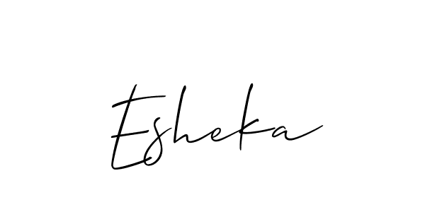 if you are searching for the best signature style for your name Esheka. so please give up your signature search. here we have designed multiple signature styles  using Allison_Script. Esheka signature style 2 images and pictures png