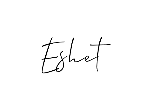 The best way (Allison_Script) to make a short signature is to pick only two or three words in your name. The name Eshet include a total of six letters. For converting this name. Eshet signature style 2 images and pictures png