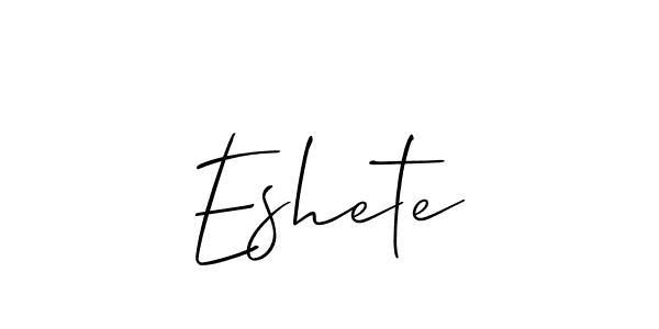 The best way (Allison_Script) to make a short signature is to pick only two or three words in your name. The name Eshete include a total of six letters. For converting this name. Eshete signature style 2 images and pictures png
