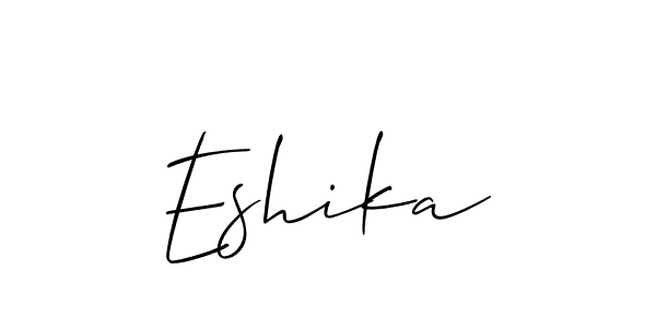 Design your own signature with our free online signature maker. With this signature software, you can create a handwritten (Allison_Script) signature for name Eshika. Eshika signature style 2 images and pictures png