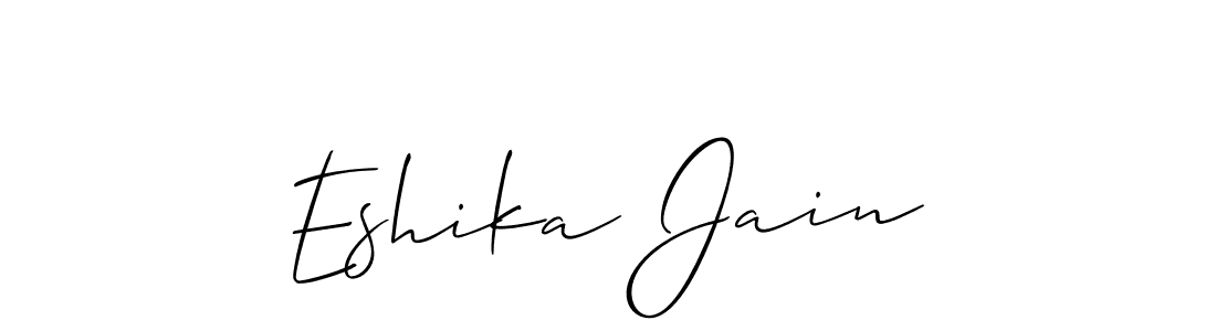 Make a beautiful signature design for name Eshika Jain. With this signature (Allison_Script) style, you can create a handwritten signature for free. Eshika Jain signature style 2 images and pictures png