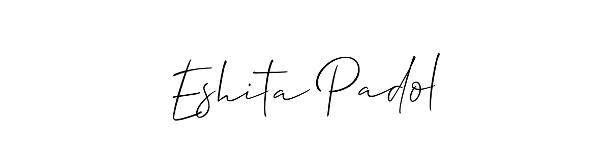 Use a signature maker to create a handwritten signature online. With this signature software, you can design (Allison_Script) your own signature for name Eshita Padol. Eshita Padol signature style 2 images and pictures png