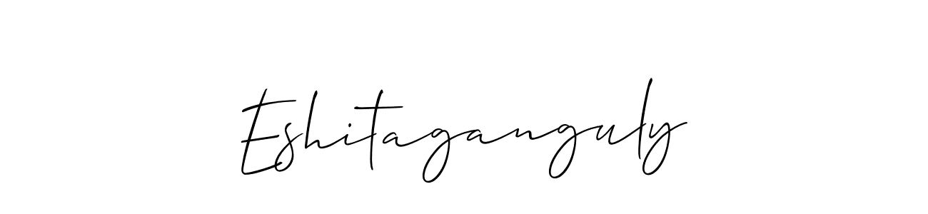 Use a signature maker to create a handwritten signature online. With this signature software, you can design (Allison_Script) your own signature for name Eshitaganguly. Eshitaganguly signature style 2 images and pictures png