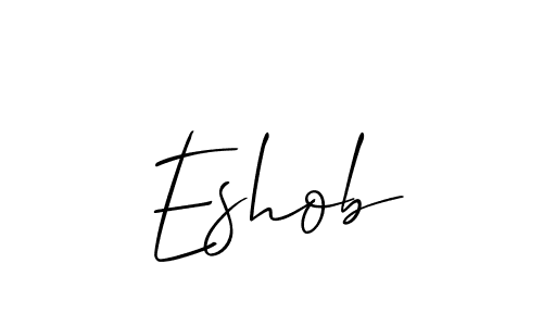 You can use this online signature creator to create a handwritten signature for the name Eshob. This is the best online autograph maker. Eshob signature style 2 images and pictures png