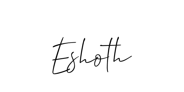 Allison_Script is a professional signature style that is perfect for those who want to add a touch of class to their signature. It is also a great choice for those who want to make their signature more unique. Get Eshoth name to fancy signature for free. Eshoth signature style 2 images and pictures png