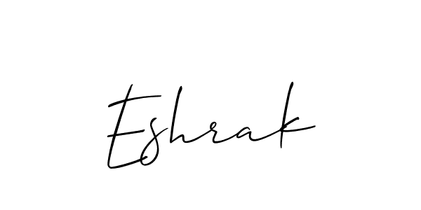 Use a signature maker to create a handwritten signature online. With this signature software, you can design (Allison_Script) your own signature for name Eshrak. Eshrak signature style 2 images and pictures png