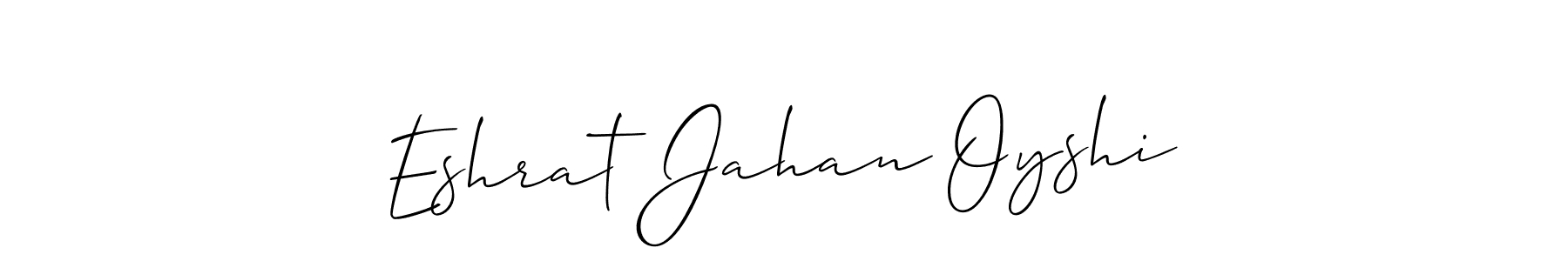 Make a beautiful signature design for name Eshrat Jahan Oyshi. With this signature (Allison_Script) style, you can create a handwritten signature for free. Eshrat Jahan Oyshi signature style 2 images and pictures png