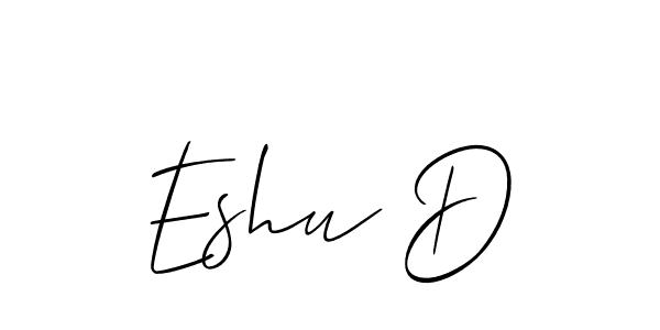 Also we have Eshu D name is the best signature style. Create professional handwritten signature collection using Allison_Script autograph style. Eshu D signature style 2 images and pictures png