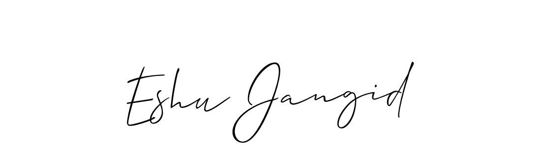 Design your own signature with our free online signature maker. With this signature software, you can create a handwritten (Allison_Script) signature for name Eshu Jangid. Eshu Jangid signature style 2 images and pictures png