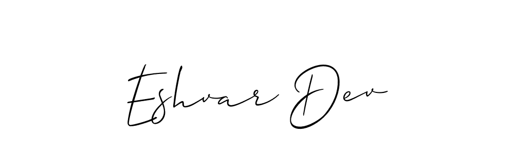 It looks lik you need a new signature style for name Eshvar Dev. Design unique handwritten (Allison_Script) signature with our free signature maker in just a few clicks. Eshvar Dev signature style 2 images and pictures png