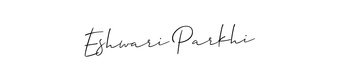 The best way (Allison_Script) to make a short signature is to pick only two or three words in your name. The name Eshwari Parkhi include a total of six letters. For converting this name. Eshwari Parkhi signature style 2 images and pictures png