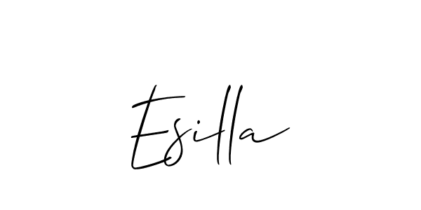 Design your own signature with our free online signature maker. With this signature software, you can create a handwritten (Allison_Script) signature for name Esilla. Esilla signature style 2 images and pictures png