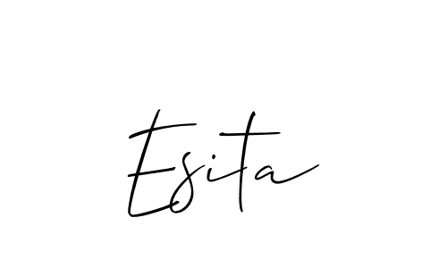Allison_Script is a professional signature style that is perfect for those who want to add a touch of class to their signature. It is also a great choice for those who want to make their signature more unique. Get Esita name to fancy signature for free. Esita signature style 2 images and pictures png
