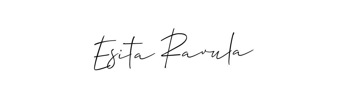 You should practise on your own different ways (Allison_Script) to write your name (Esita Ravula) in signature. don't let someone else do it for you. Esita Ravula signature style 2 images and pictures png