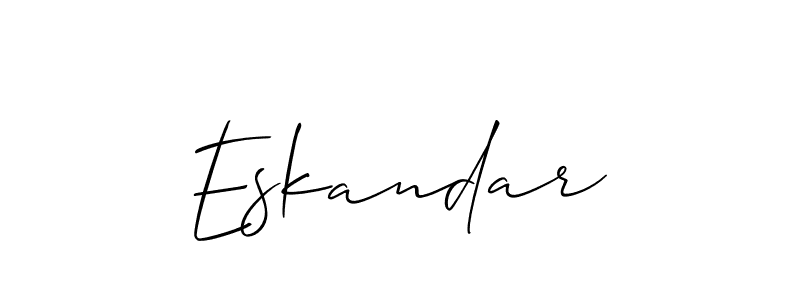 The best way (Allison_Script) to make a short signature is to pick only two or three words in your name. The name Eskandar include a total of six letters. For converting this name. Eskandar signature style 2 images and pictures png