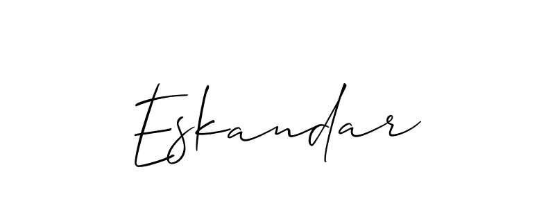 How to make Eskandar signature? Allison_Script is a professional autograph style. Create handwritten signature for Eskandar name. Eskandar signature style 2 images and pictures png