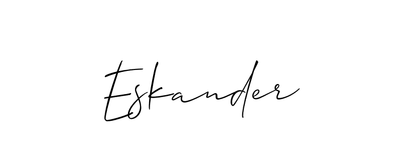 Design your own signature with our free online signature maker. With this signature software, you can create a handwritten (Allison_Script) signature for name Eskander. Eskander signature style 2 images and pictures png