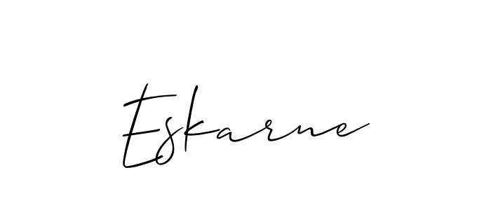 Design your own signature with our free online signature maker. With this signature software, you can create a handwritten (Allison_Script) signature for name Eskarne. Eskarne signature style 2 images and pictures png