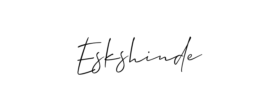 The best way (Allison_Script) to make a short signature is to pick only two or three words in your name. The name Eskshinde include a total of six letters. For converting this name. Eskshinde signature style 2 images and pictures png