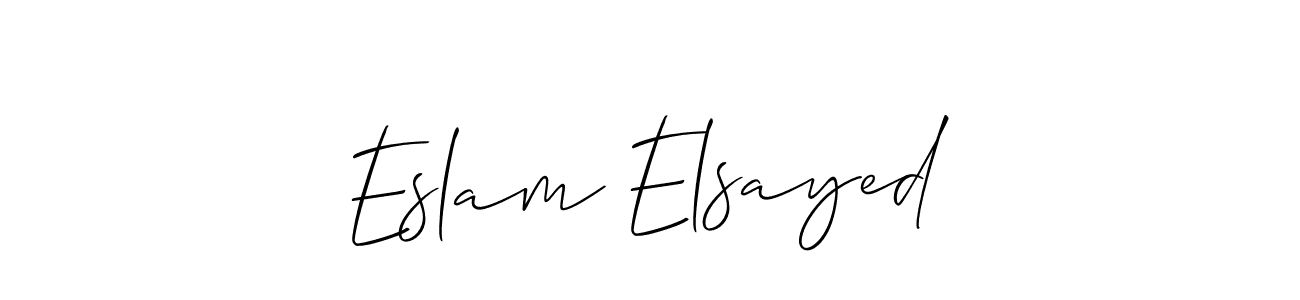 Design your own signature with our free online signature maker. With this signature software, you can create a handwritten (Allison_Script) signature for name Eslam Elsayed. Eslam Elsayed signature style 2 images and pictures png