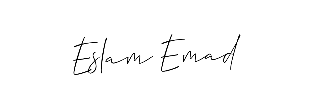 Also we have Eslam Emad name is the best signature style. Create professional handwritten signature collection using Allison_Script autograph style. Eslam Emad signature style 2 images and pictures png