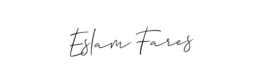 Use a signature maker to create a handwritten signature online. With this signature software, you can design (Allison_Script) your own signature for name Eslam Fares. Eslam Fares signature style 2 images and pictures png