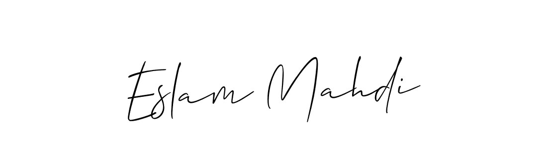 Also You can easily find your signature by using the search form. We will create Eslam Mahdi name handwritten signature images for you free of cost using Allison_Script sign style. Eslam Mahdi signature style 2 images and pictures png