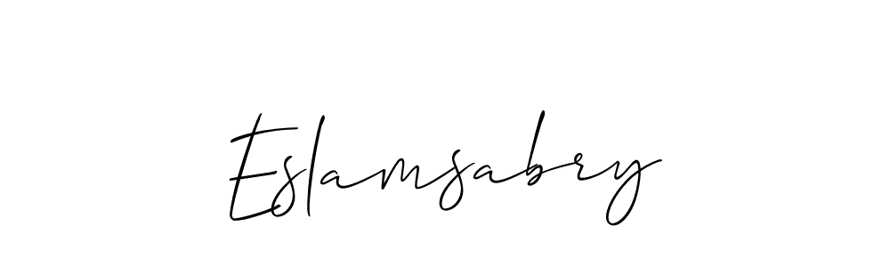 Use a signature maker to create a handwritten signature online. With this signature software, you can design (Allison_Script) your own signature for name Eslamsabry. Eslamsabry signature style 2 images and pictures png