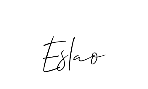 How to make Eslao signature? Allison_Script is a professional autograph style. Create handwritten signature for Eslao name. Eslao signature style 2 images and pictures png