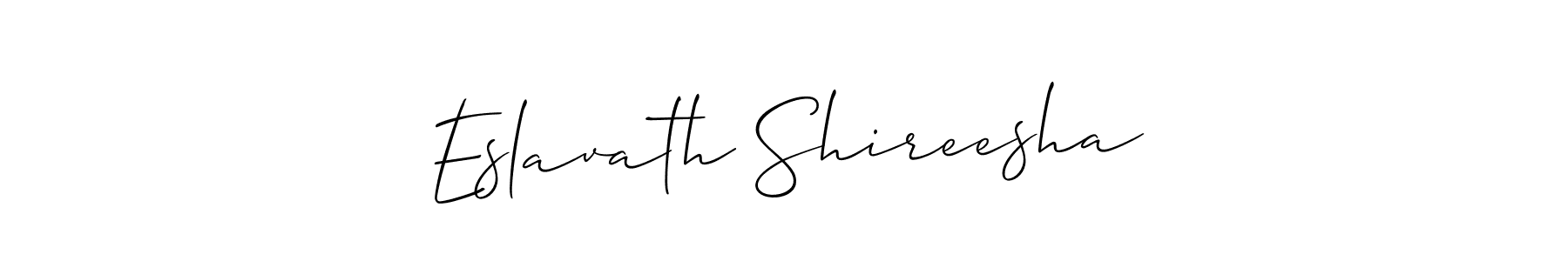 How to make Eslavath Shireesha name signature. Use Allison_Script style for creating short signs online. This is the latest handwritten sign. Eslavath Shireesha signature style 2 images and pictures png