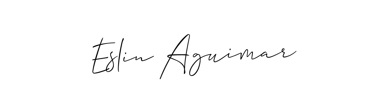 It looks lik you need a new signature style for name Eslin Aguimar. Design unique handwritten (Allison_Script) signature with our free signature maker in just a few clicks. Eslin Aguimar signature style 2 images and pictures png