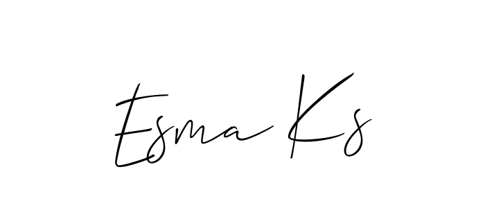 You should practise on your own different ways (Allison_Script) to write your name (Esma Ks) in signature. don't let someone else do it for you. Esma Ks signature style 2 images and pictures png