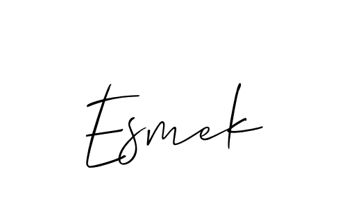 Use a signature maker to create a handwritten signature online. With this signature software, you can design (Allison_Script) your own signature for name Esmek. Esmek signature style 2 images and pictures png