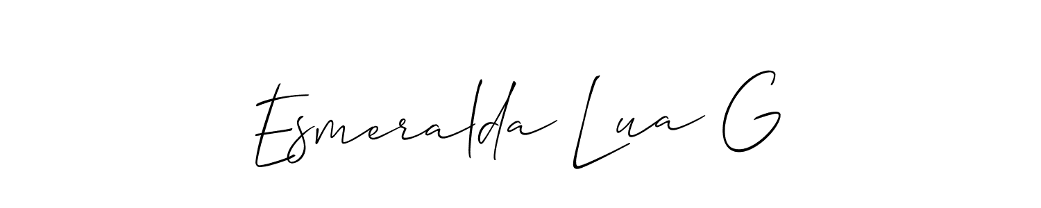 How to Draw Esmeralda Lua G signature style? Allison_Script is a latest design signature styles for name Esmeralda Lua G. Esmeralda Lua G signature style 2 images and pictures png
