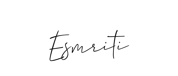 It looks lik you need a new signature style for name Esmriti. Design unique handwritten (Allison_Script) signature with our free signature maker in just a few clicks. Esmriti signature style 2 images and pictures png